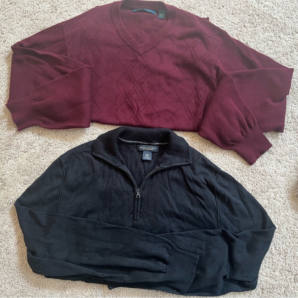 Banana Republic Charcoal Half-Zip Pullover